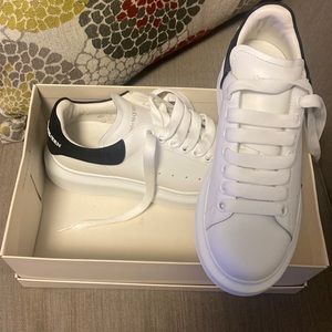 White & black Alexander McQueen track shoes 37.5 no box no bag